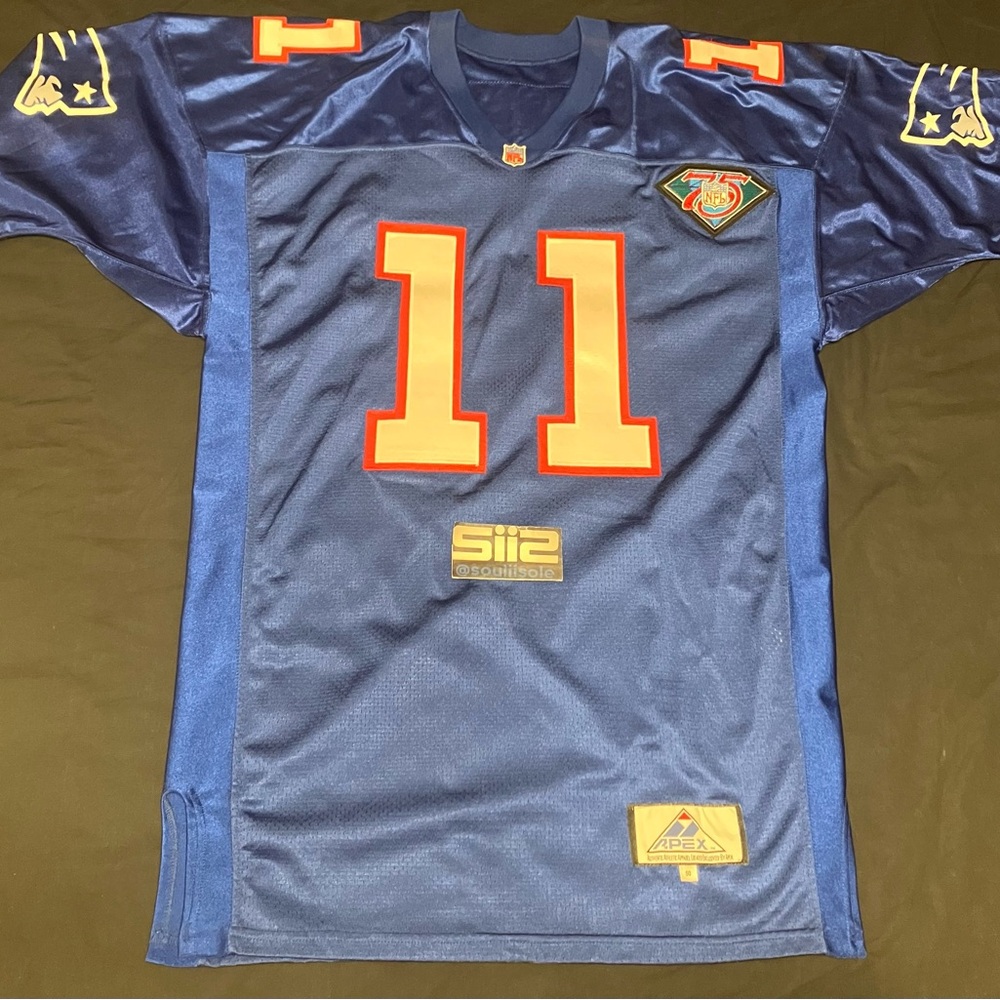 VINTAGE 1994 APEX ONE DREW BLEDSOE PATRIOTS TEAM ISSUED THROWBACK 75th JERSEY 50